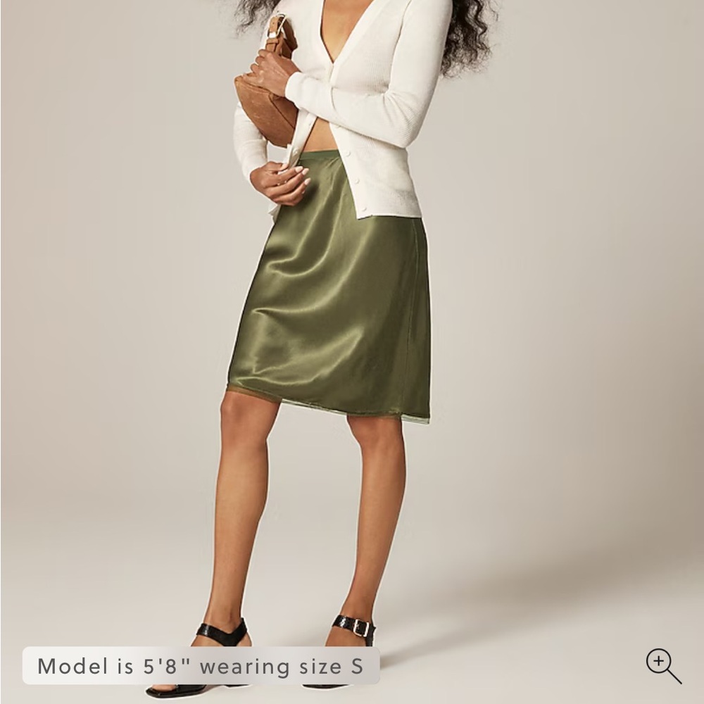 J. Crew Olive Green Slip Skirt